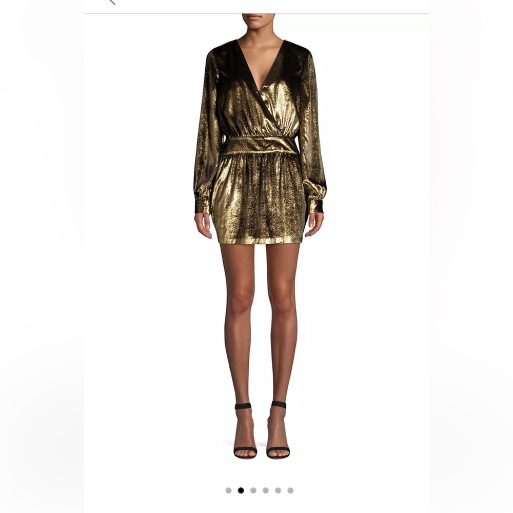 FRAME  gold metallic velvet mini dress size 4